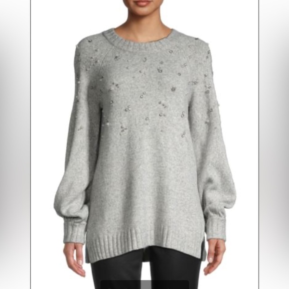 Karl Lagerfeld Sweaters - NWT SZ MED KARL LAGERFELD Faux-Pearl & Crystal Embellished Sweater